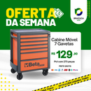 Cabine rolante móvel com 7 gavetas (273 Ferramentas) + Brindes