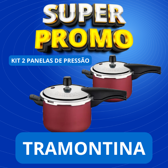 (PROMOÇÃO RELÂMPAGO)KIT 2 PANELAS DE PRESSÃO STARF TRAMONTINA EM ALUMÍNIO ANTIADERENTE [70%OFF]