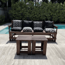 Banco Que Vira Mesa de 8 Lugares (+ 2 Mesinhas de centro) (+ Kit 8 Almofadas)