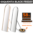 [ESQUENTA BLACK] Espelho Oval Base Reta Apoio Chão + [FITA DE LED BRINDE]