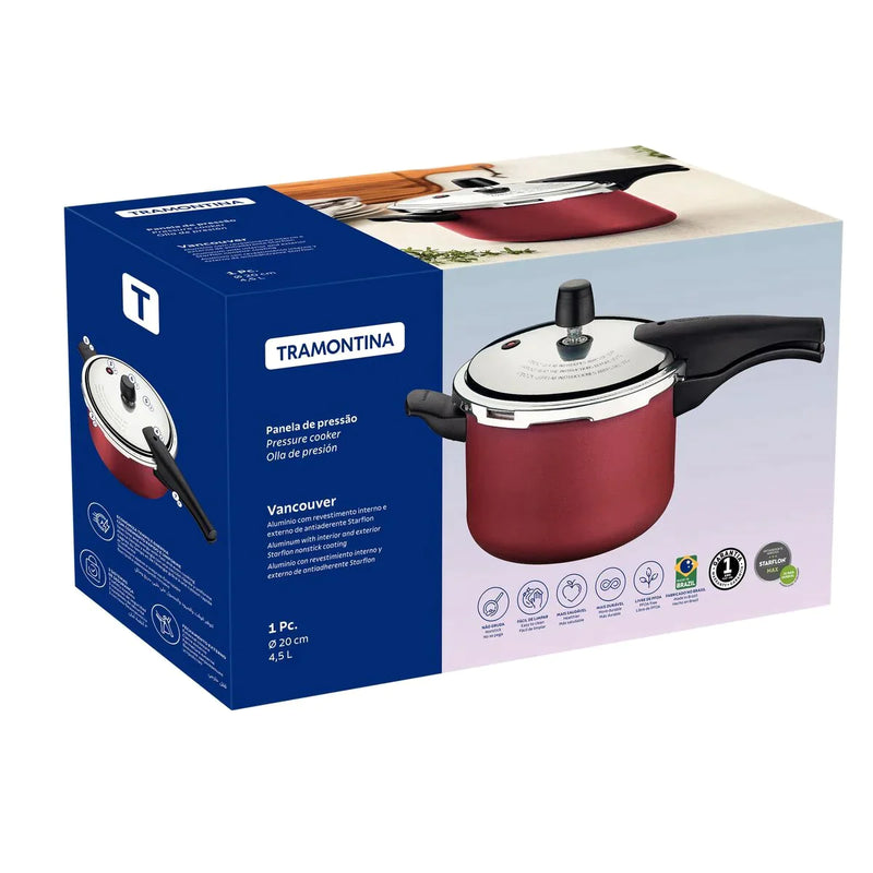 (PROMOÇÃO RELÂMPAGO)KIT 2 PANELAS DE PRESSÃO STARF TRAMONTINA EM ALUMÍNIO ANTIADERENTE [70%OFF]