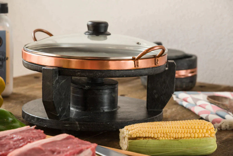 Churrasqueira de Pedra - Redonda com TAMPA + Cumbuca