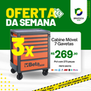 Cabine rolante móvel com 7 gavetas (273 Ferramentas) + Brindes