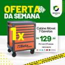 Cabine rolante móvel com 7 gavetas (273 Ferramentas) + Brindes