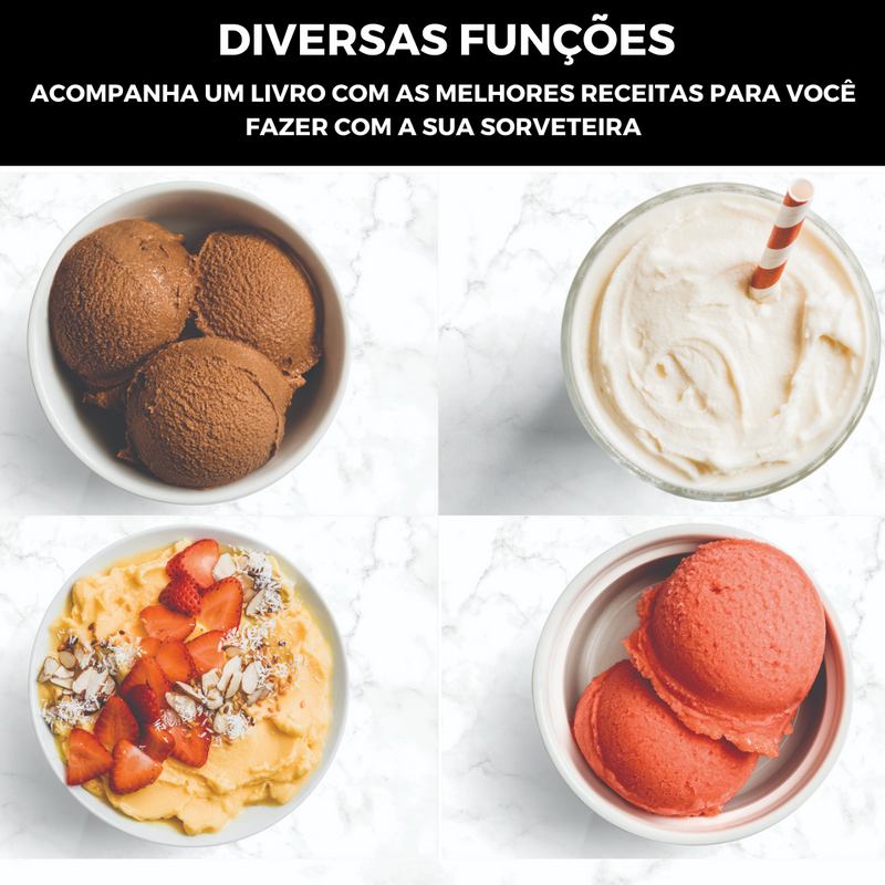 [PROMOÇÃO] Sorveteira com 7 modos + brinde especial [BIVOLT]