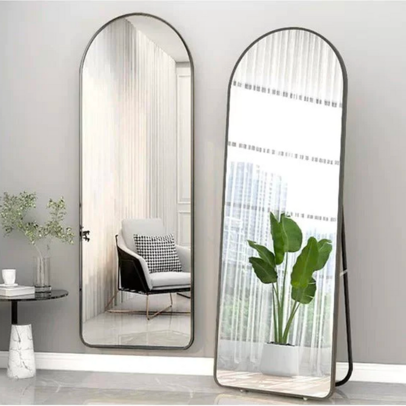 [ESQUENTA BLACK] Espelho Oval Base Reta Apoio Chão + [FITA DE LED BRINDE]