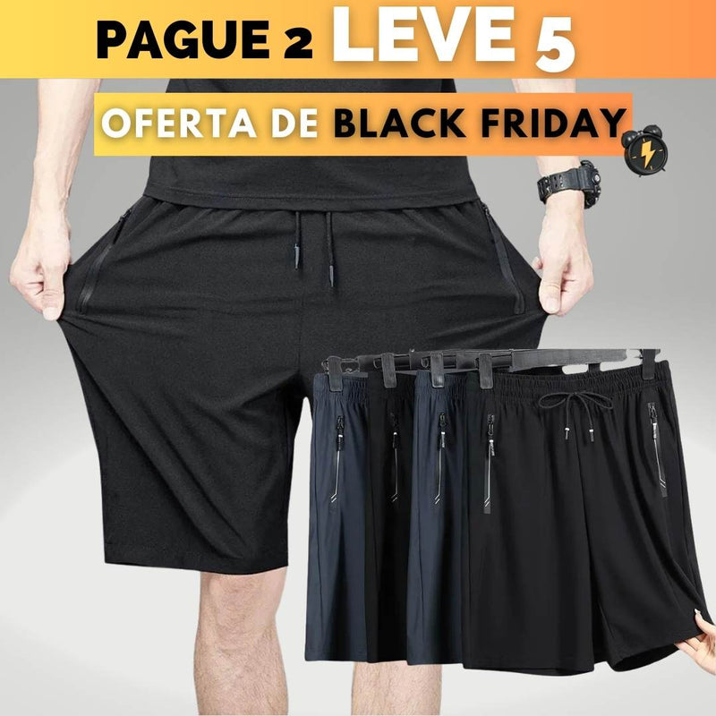 [KIT COM 5] - UNISSEX - Bermudas Esporte Fino Summerlast em Seda Gelo - [DESCONTO BLACK FRIDAY]