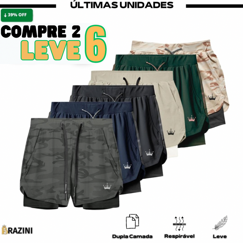 COMPRE 2, LEVE 6 - Kit Shorts DryFit™ de Compressão BZN + Brinde