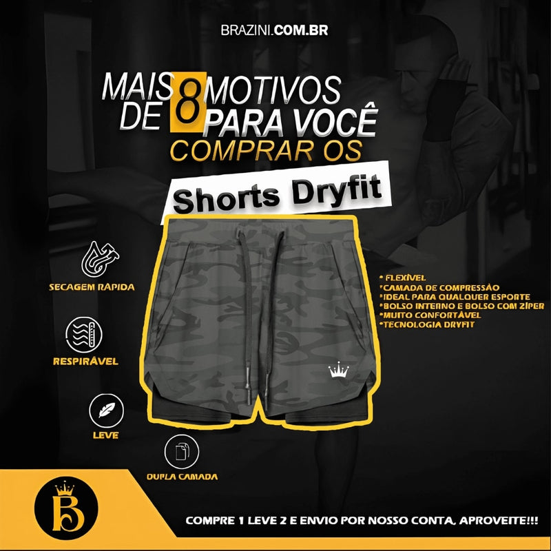 COMPRE 2, LEVE 6 - Kit Shorts DryFit™ de Compressão BZN + Brinde