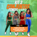 (LIQUIDAÇÃO) Kit 3 Conjuntos de Fitness Calça + Top Suplex Lupo