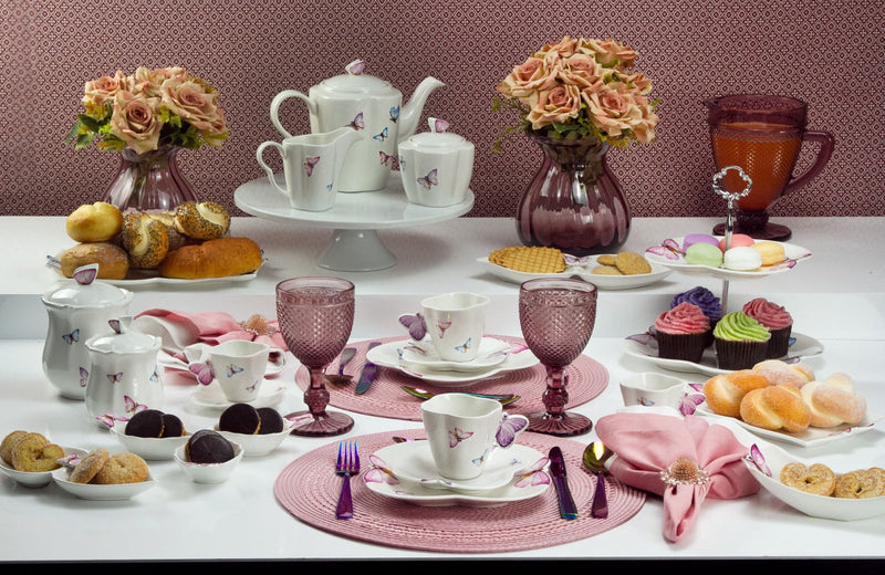 Jogo de Jantar de Porcelana Borboleta - 42 Peças (Frete Grátis)