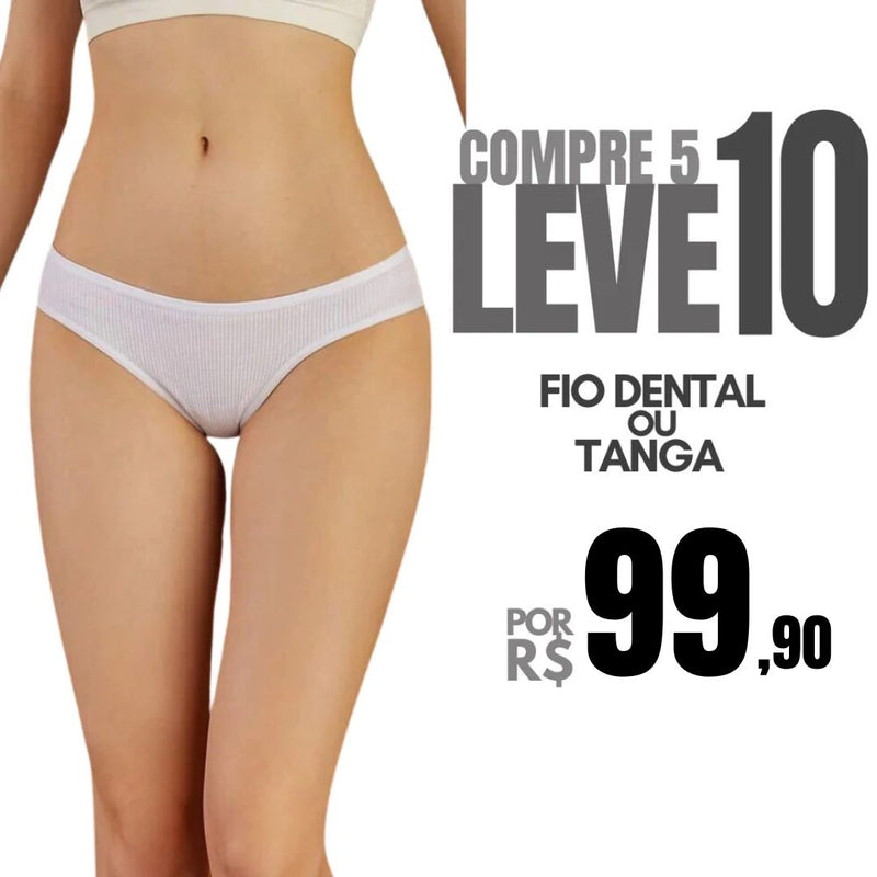 Calcinha Antibacteriana 100% Algodão - Compre 5 Leve 10 + Frete Grátis