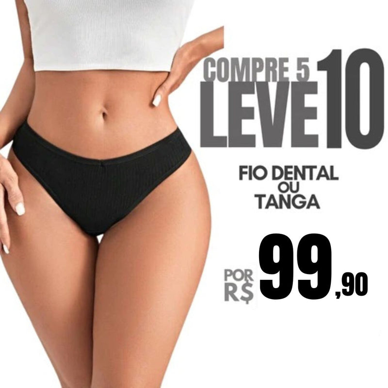 Calcinha Antibacteriana 100% Algodão - Compre 5 Leve 10 + Frete Grátis