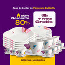 Jogo de Jantar de Porcelana Borboleta - 42 Peças (Frete Grátis)