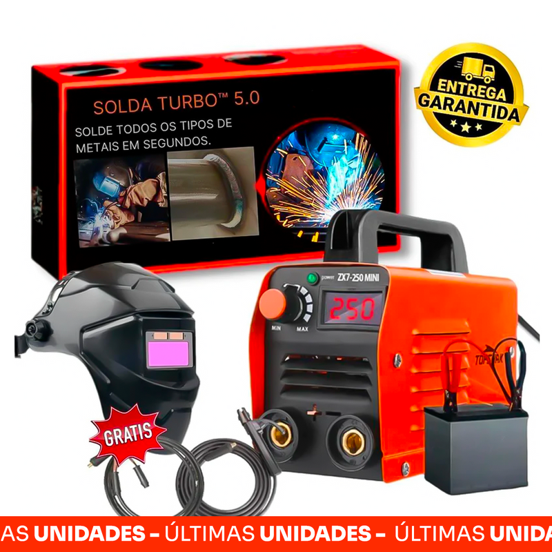 Máquina de Solda Turbo Weld | Kit Completo + Capacete de Solda