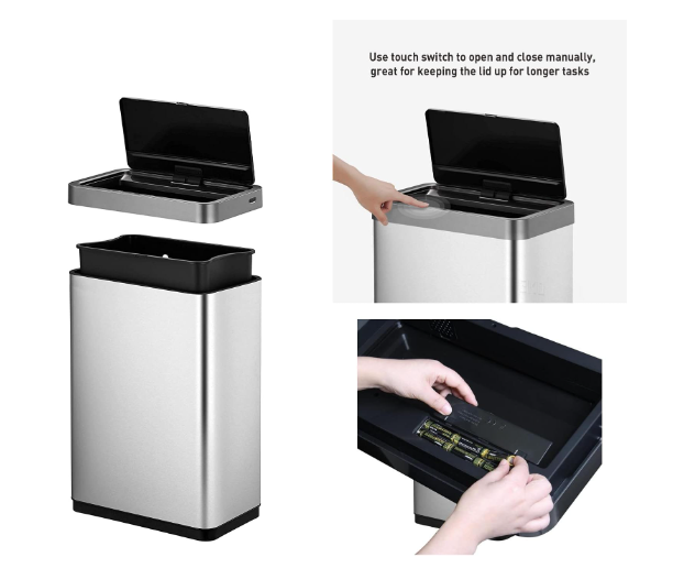 Lixeira Automática 50 Litros Inox Com Sensor | Ecofly